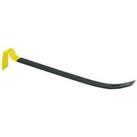 STANLEY 55-526 Pry Bar, 21 In L, Slotted Tip, 1-3/4 In W Tip, Black/Yellow, 1-3/4 In Dia