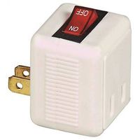 Eaton Cooper Wiring BP4404W Plug In Switch, 2-Pole, 15A, 120V, 1-Outlet, White WHT