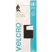 VELCRO Brand One-Wrap Fastener, 1/2 in W x 8 in L, Black
