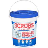 Scrubs In-A-Bucket Hand Cleaner Towel, 12 in L, 10 in W, Citrus, Polypropylene