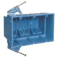 Carlon BH353A Outlet Box, 3-Gang, PVC, Blue, Nail Mounting