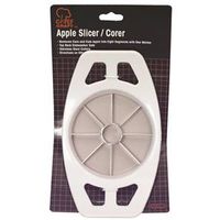 Chef Craft 20021 Apple Slicer, Stainless Steel Blade, Plastic Handle, White, Dishwasher Safe
