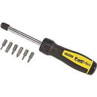 STANLEY 69-189 Ratcheting Screwdriver, 6-in-1 Drive, 8-3/4 in OAL, Rubber Ergonomic Handle