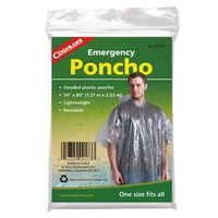 Coghlan's 9173 Emergency Poncho, One-Size, Clear, Reusable, Polyethylene