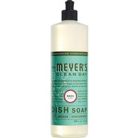 Mrs. Meyer's Dish Soap, 16 oz, Liquid, Herbal, Colorless, Basil