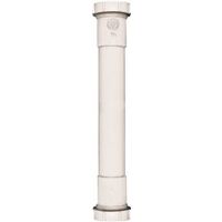 Plumb Pak PP55-12W Series Pipe Extension Tube, 12 in L, 1-1/2 in, Slip Joint, Polypropylene, White