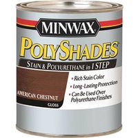 Minwax PolyShades 614750444 Polyurethane, Gloss, Liquid, American Chestnut, 1 qt Can