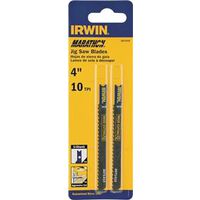 Irwin 3071410 Jig Saw Blade, Carbon Steel, 4" L, 10 TPI