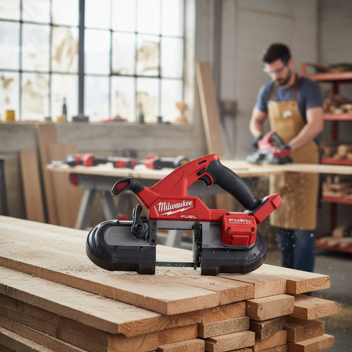 Milwaukee 2829-20 Compact Band Saw, Tool Only, 18V Battery, 35-3/8 in Blade, 3-1/4 in Capacity