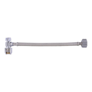 Cash Acme Clickseal 24656 Braided Toilet Connector, Flexible, 1/2 In Inlet, Ballcock Inlet, 7/8 In Outlet, 12 In L