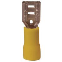 Gardner Bender 20-145F Disconnect Terminal, 600V, 12-10 AWG Wire, 1/4 in Stud, Yellow, 16/PK