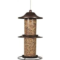 Perky-Pet Panorama Bird Feeder, 4.5 lb, Powder-Coated Rustic Brown, Hanging Mounting (325S)