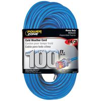 PowerZone ORCW511735 Extension Cord, 14 AWG, 100 ft L, 125 V, Grounded Plug & Receptacle