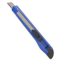 Vulcan JL54319 Utility Knife, 3-7/8 in L Blade, High Impact Plastic Handle, Blue/Black Handle