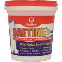 Red Devil 0548 Lightweight Spackling, Latex, Oil Base, White, 1 Pt Tub