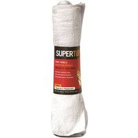 Trimaco SuperTuff 10756 Terry Towel, White, 17 in L x 14 in W, Cotton, 6PK