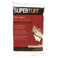 Trimaco SuperTuff Terry Towel, White, 17 in L, Cotton, 12 Pack, 14x17 Towel