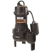 Wayne Sewage Pump, 1-Phase, 15A, 115V, 0.5HP, 2" Outlet, 20ft Max Head, 4800 GPH, Iron (RPP50)