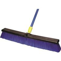 Quickie 599 Rough Surface Push Broom, 24" Sweep Face, Stiff Poly Bristle, Steel Handle