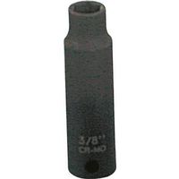 Vulcan MT6580111 Deep Impact Socket, 3/8 in Socket, 3/8 in Drive, Deep Drive, 6-Point, Chrome Molybdenum Steel