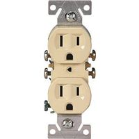 Eaton Wiring Devices 270V Duplex Receptacle, PVC, Ivory, 15A, NEMA 5-15R, 3-Wire