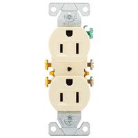 Eaton Wiring Devices 270LA Duplex Receptacle, Light Almond, 15 A, 125 V, Push-in, 3-Wire
