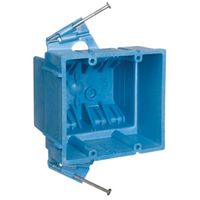 Carlon BH235A Outlet Box, 35 cu-in, 2-Gang, PVC, Blue