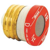 Bussmann TL-20 Plug Fuse, 20 A, 125 V, 10 kA Interrupt, Time Delay Fuse, Low Voltage 4PK