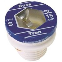 Bussmann SL-15 Plug Fuse 15 A 125 V 10 kA Interrupt Time Delay Fuse Low Voltage 4PK