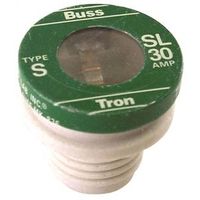 Bussmann SL-30 Plug Fuse, 30 A, 125 V, 10 kA Interrupt, Time Delay Fuse 4PK