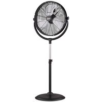 PowerZone High-Velocity Pedestal Stand Fan, 20" Diameter, 3 Metal Blades, Black (FES50-T5)