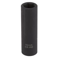 Vulcan MT6580213 Deep Impact Socket, 15 mm, 1/2 in Drive, 6-Point, Chrome Molybdenum Steel