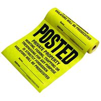 Hy-Ko Square Roll Lawn Sign, Black Legend on Yellow Background, 11" W x 11" H, Tyvek
