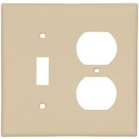 Eaton Wiring Devices 2138V-BOX Combination Wallplate, 4-1/2 in L, 4-9/16 in W, IVY 2G TOG/DPLX Plate