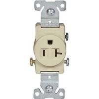 Eaton Wiring Devices 1877V-BOX Single Receptacle, 2-Pole, 125V, 20A, Side Wiring, NEMA 5-20R, Ivory