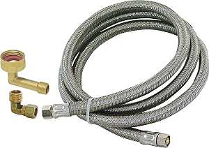 Ez-Flo Braided Dishwasher Connector Hose, 3/8" Inlet and Outlet, Compression Fittings