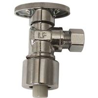 Plumb Pak PP2622POLF Stop Valve, 5/8 x 3/8 in OD, Push Fit x Compression, Brass Body