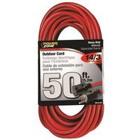 PowerZone OR514730/506730 Extension Cord, 14 AWG, 50 ft L, 125 V, Red