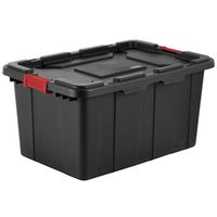 Sterilite Industrial Tote, Plastic, Black, 30-1/2 in L, 20-5/8 in W, 15-1/4 in H