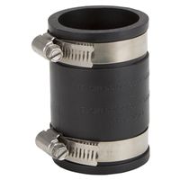 ProSource 1-1/2" Coupling, Cast Iron and Steel for PVC Drain Pipes, Black (FC56-1515)