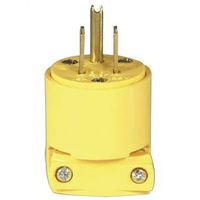 Eaton Wiring Devices BP4867 Heavy-Duty Electrical Plug, 2-Pole, 15A, 125V, Yellow