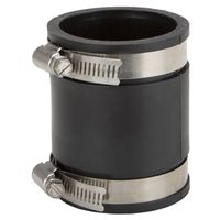 ProSource 2" x 2" Cast Iron Coupling for PVC, Plastic, and Steel Drain Pipes, Black (FC56-22)