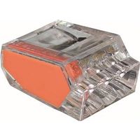 Gardner Bender PushGard 19-PC3 Wire Connector, 22 to 12 AWG, Copper Contact, Clear/Orange, 10 Pack