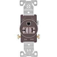 Eaton Wiring Devices 1876B-BOX Single Receptacle, 2-Pole, 250V, 20A, NEMA 6-20R, Brown