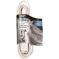 PowerZone OR660609 Extension Cord, 16 AWG, 9 ft, 125 V, White