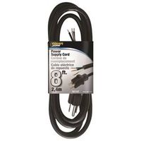 PowerZone OR010608 Power Cord, 8 ft L, 13 A, 125 V, Black 9' 16/3 PWR Repl Cord