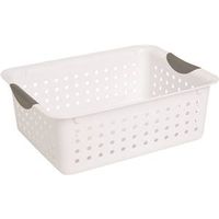 Sterilite Ultra Storage Basket, 0.9 Cu-Ft, White, 13.8" x 10"