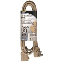 PowerZone OR681506 Extension Cord, SPT-3, Vinyl, Beige, 14/3, 6ft