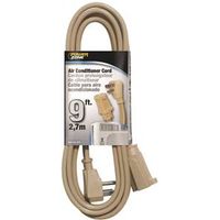 PowerZone OR681509 Single-Ended Extension Cord, SPT-3, Vinyl, Beige, 9FT