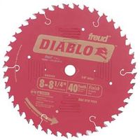 Diablo D0840X Circular Saw Blade, 8-1/4 In Dia, 5/8 In Arbor, 40 Teeth, Carbide Cutting Edge